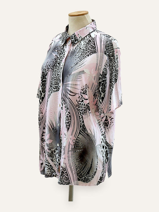 Vintage Tropical Leopard Print Shirt