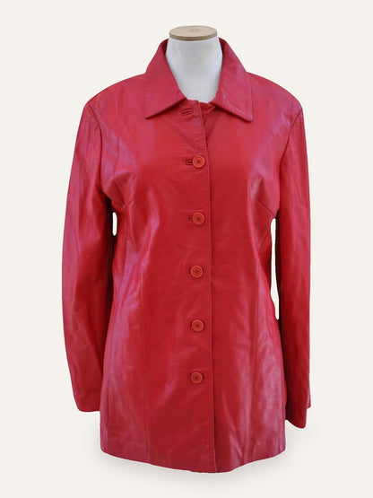 Leonardo Da Vinci Red Leather Coat