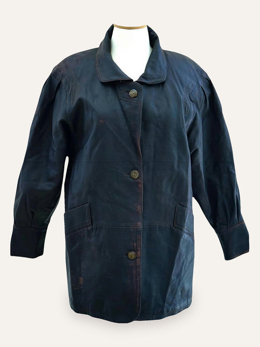Distressed Lamb Leather Coat