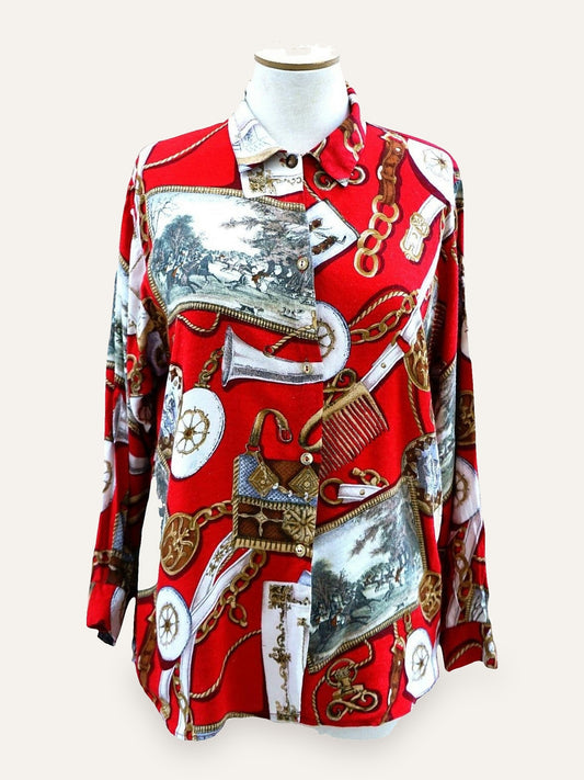 90s Novelty Baroque Blouse