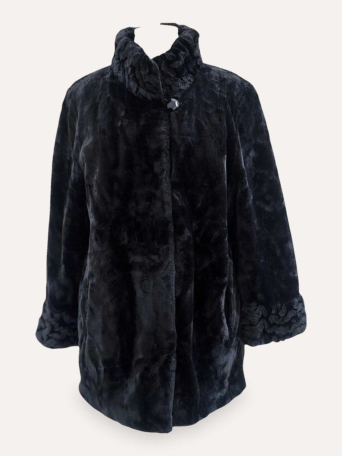 Black Teddy Faux Fur Coat