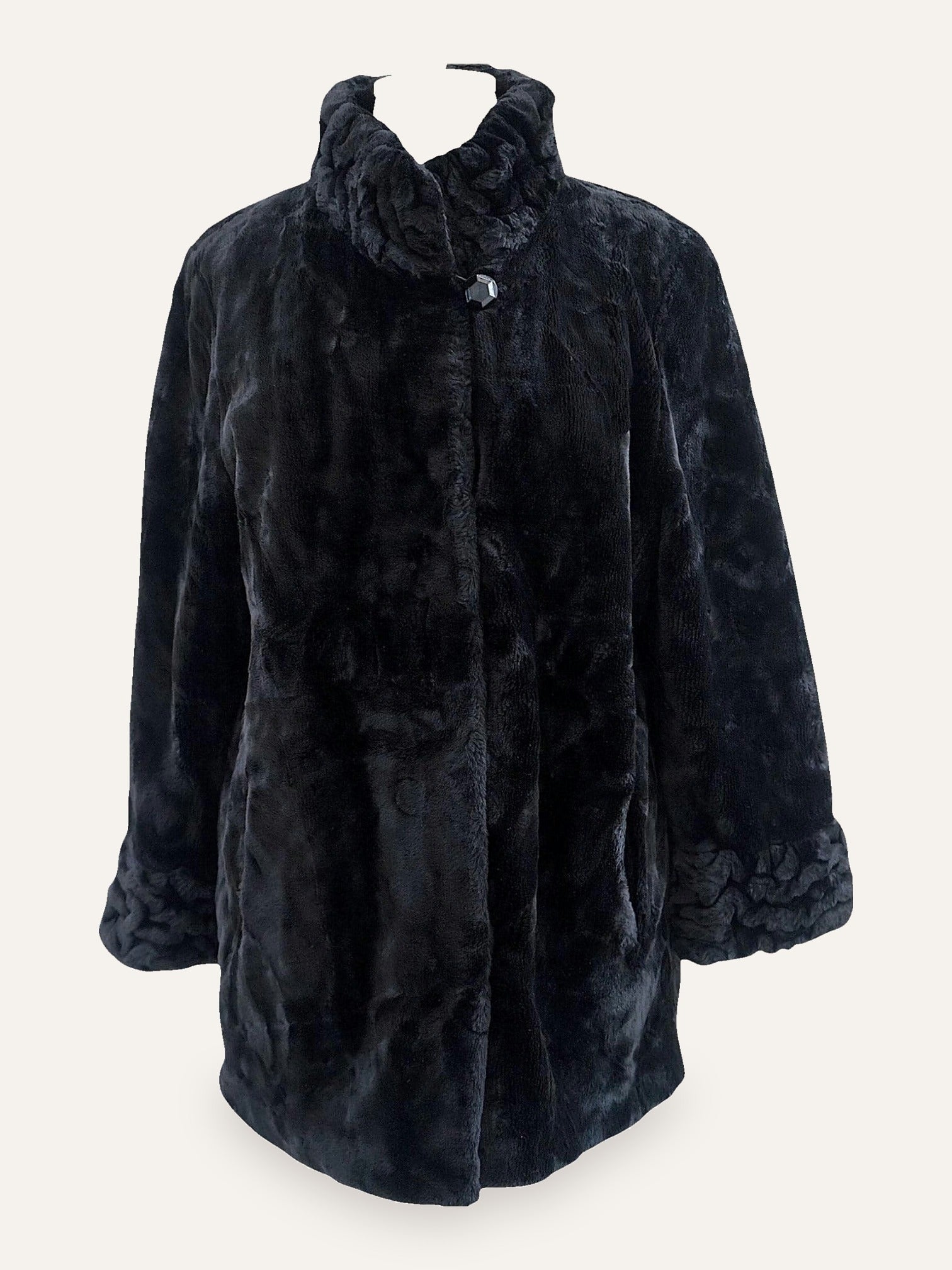 Black Teddy Faux Fur Coat