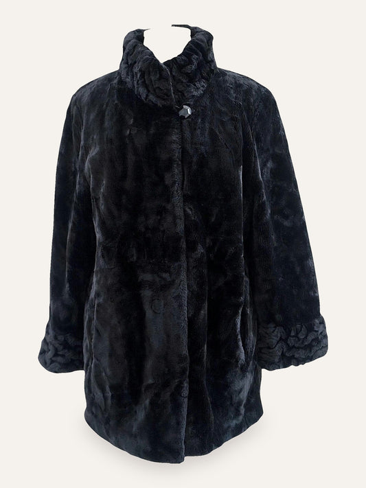 Black Teddy Faux Fur Coat
