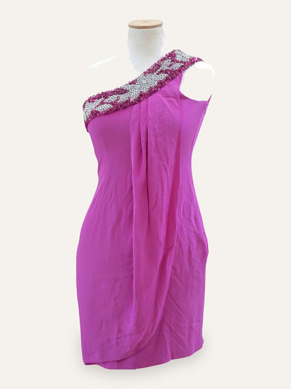 Pure Silk One-Shoulder Dress