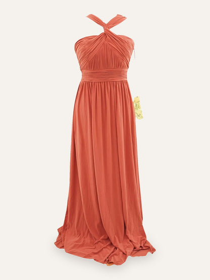 Tangerine Open Back Jersey Dress