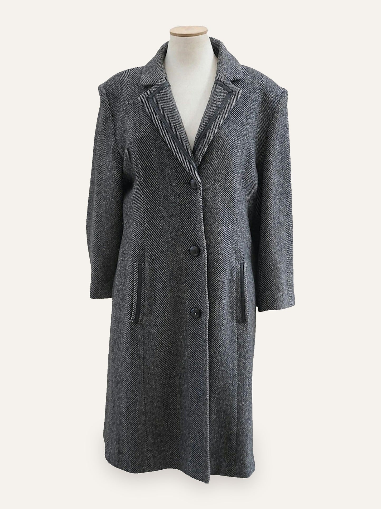 Vintage Wool Herringbone Coat