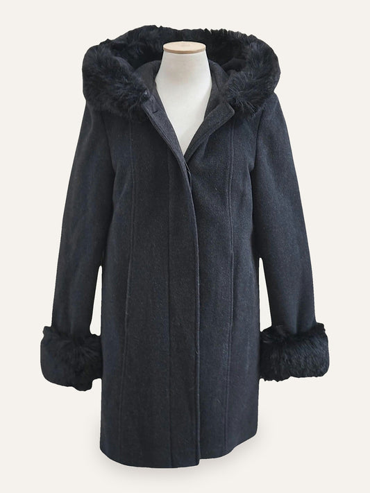 Cashmere Wool Coat Hood & Cuff Trim