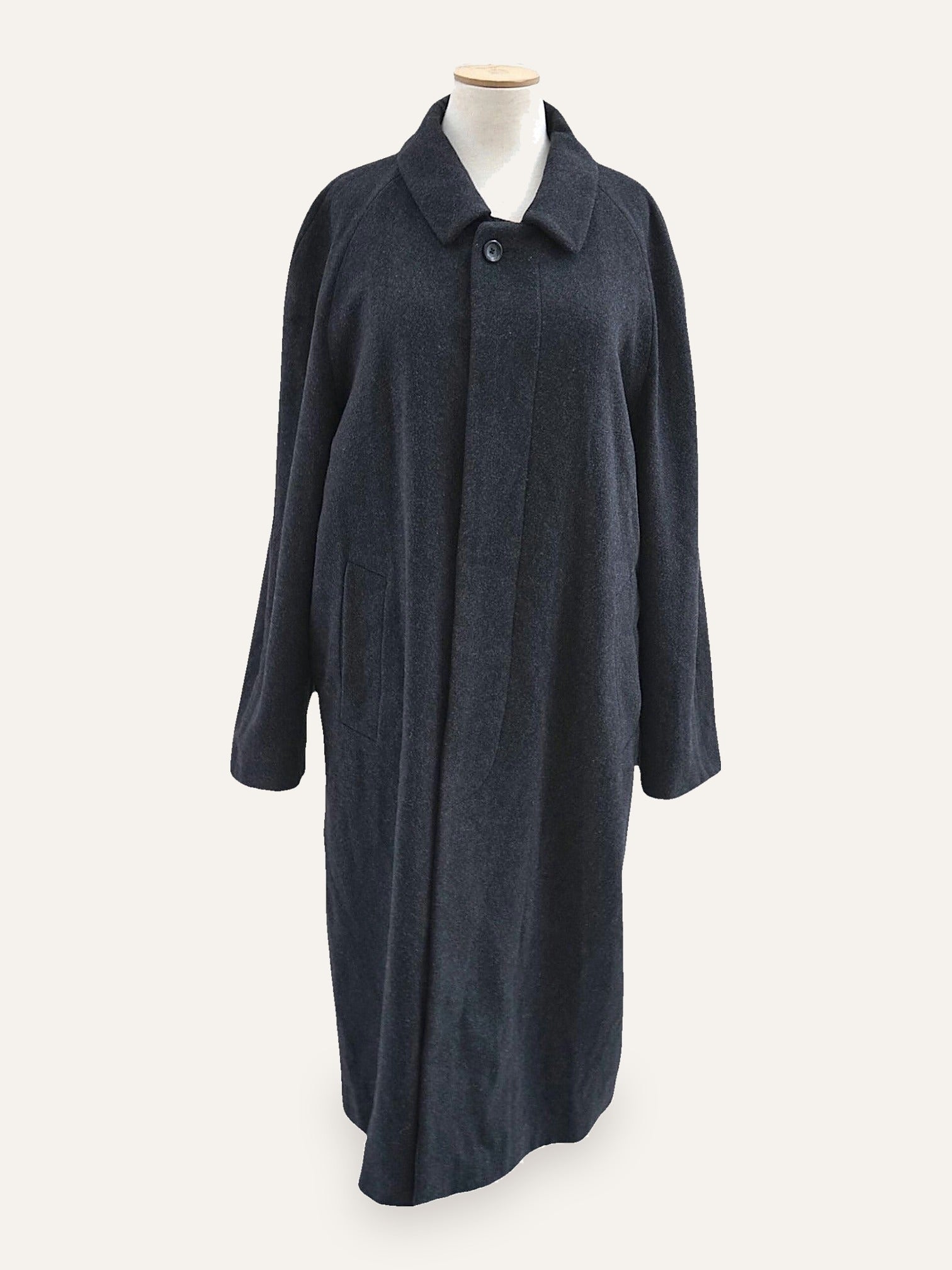 Charcoal Raglan Wool Coat
