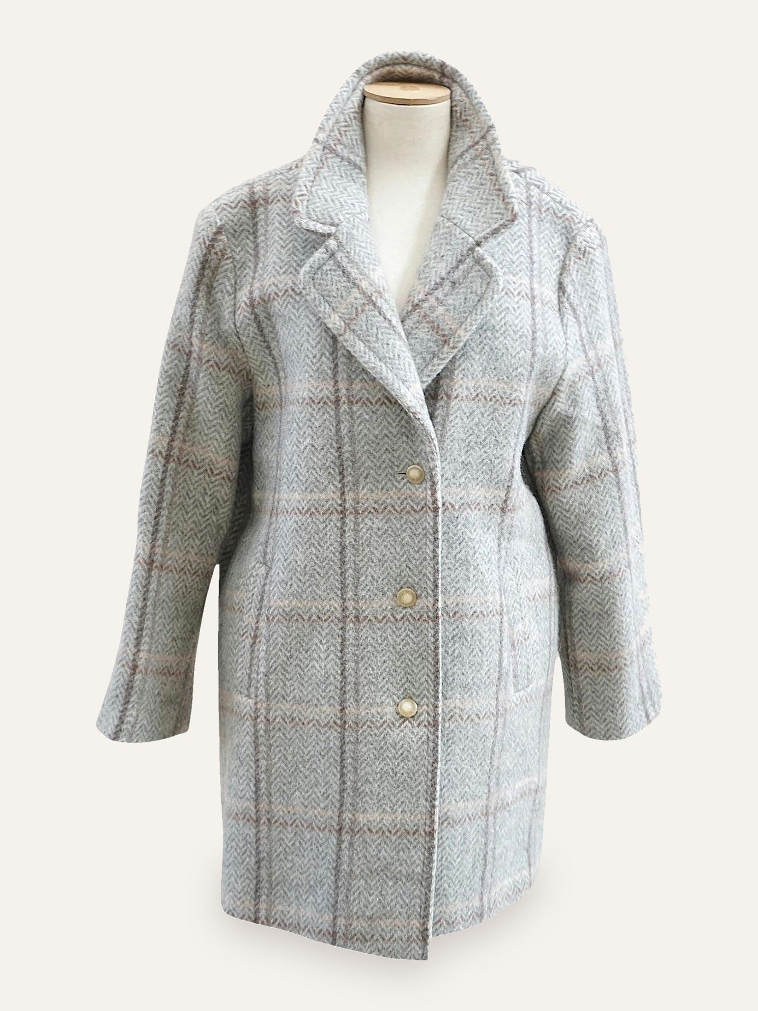 Plaid Wool Peacoat