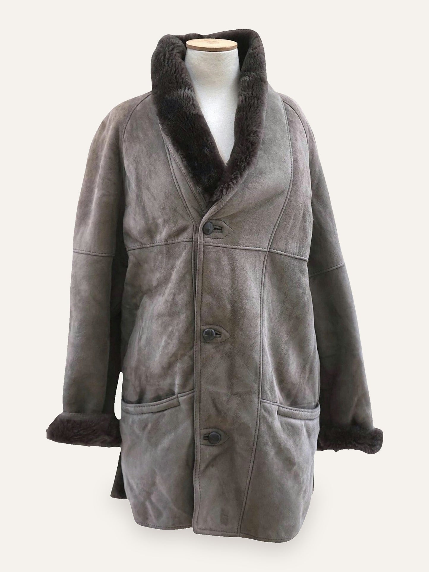 Vintage Shearling Aviator Coat