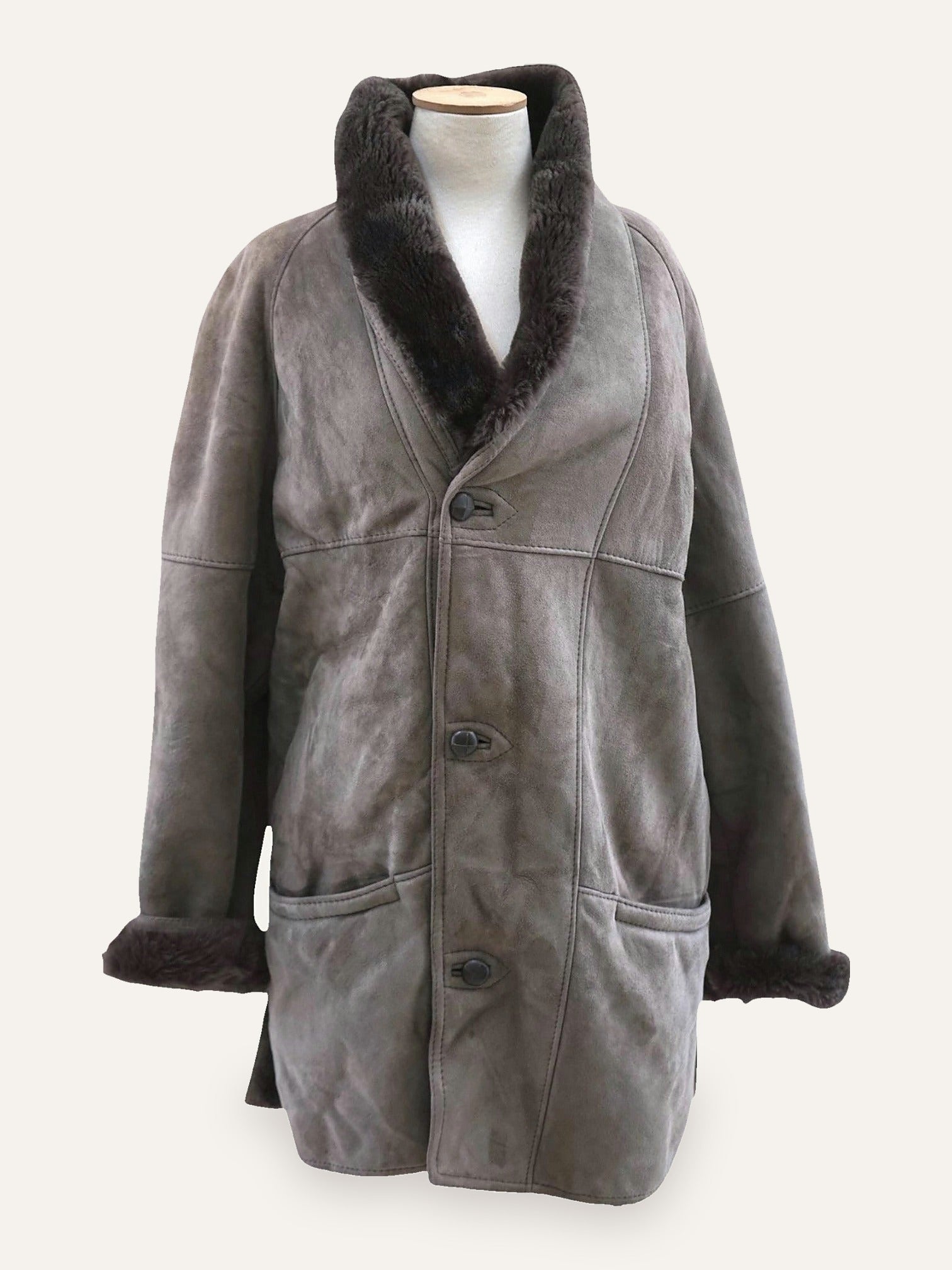 Vintage Shearling Aviator Coat