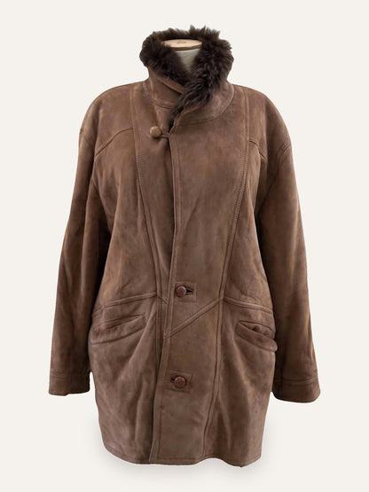 Vintage Suede Shearling Coat