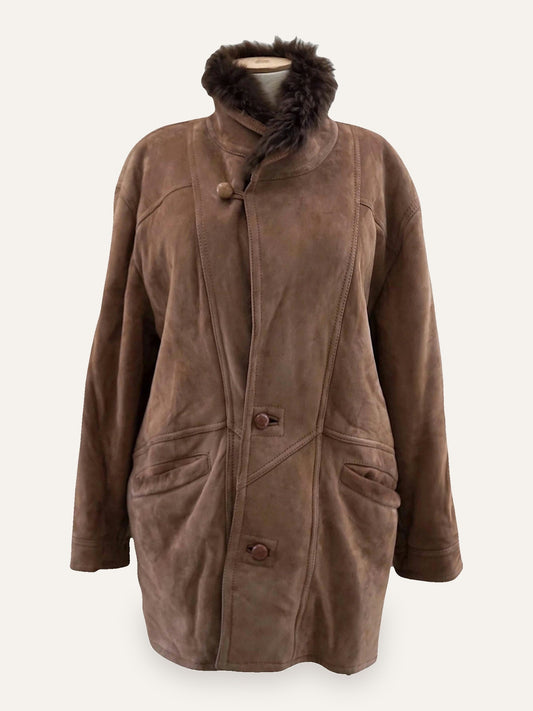 Vintage Suede Shearling Coat