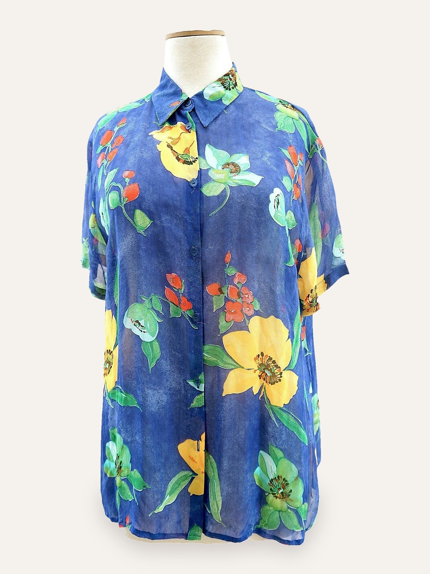 Cobalt Floral Summer Shirt