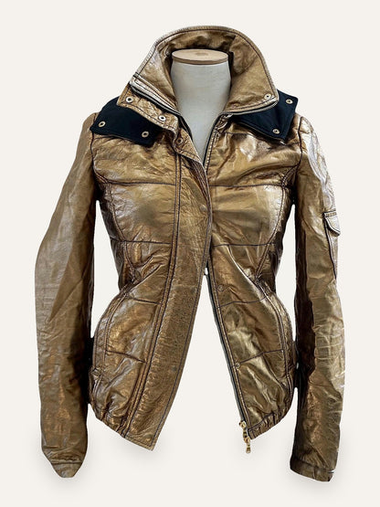 Giorgio Brato Gold Leather Bomber