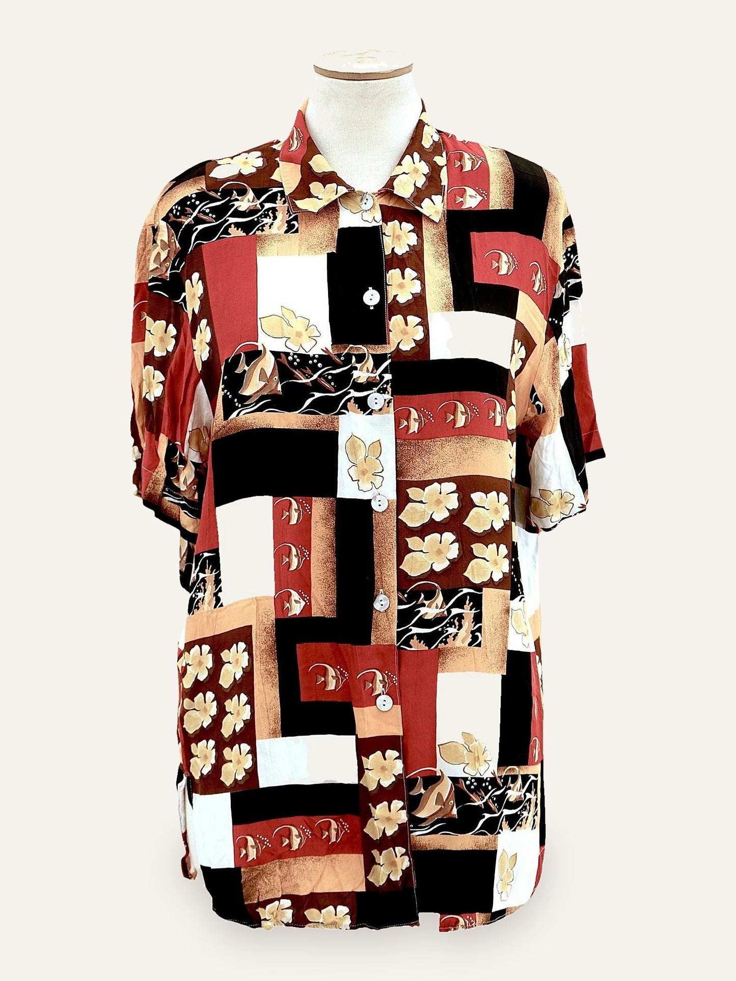 Abstract Short Sleeve Summer Shirt