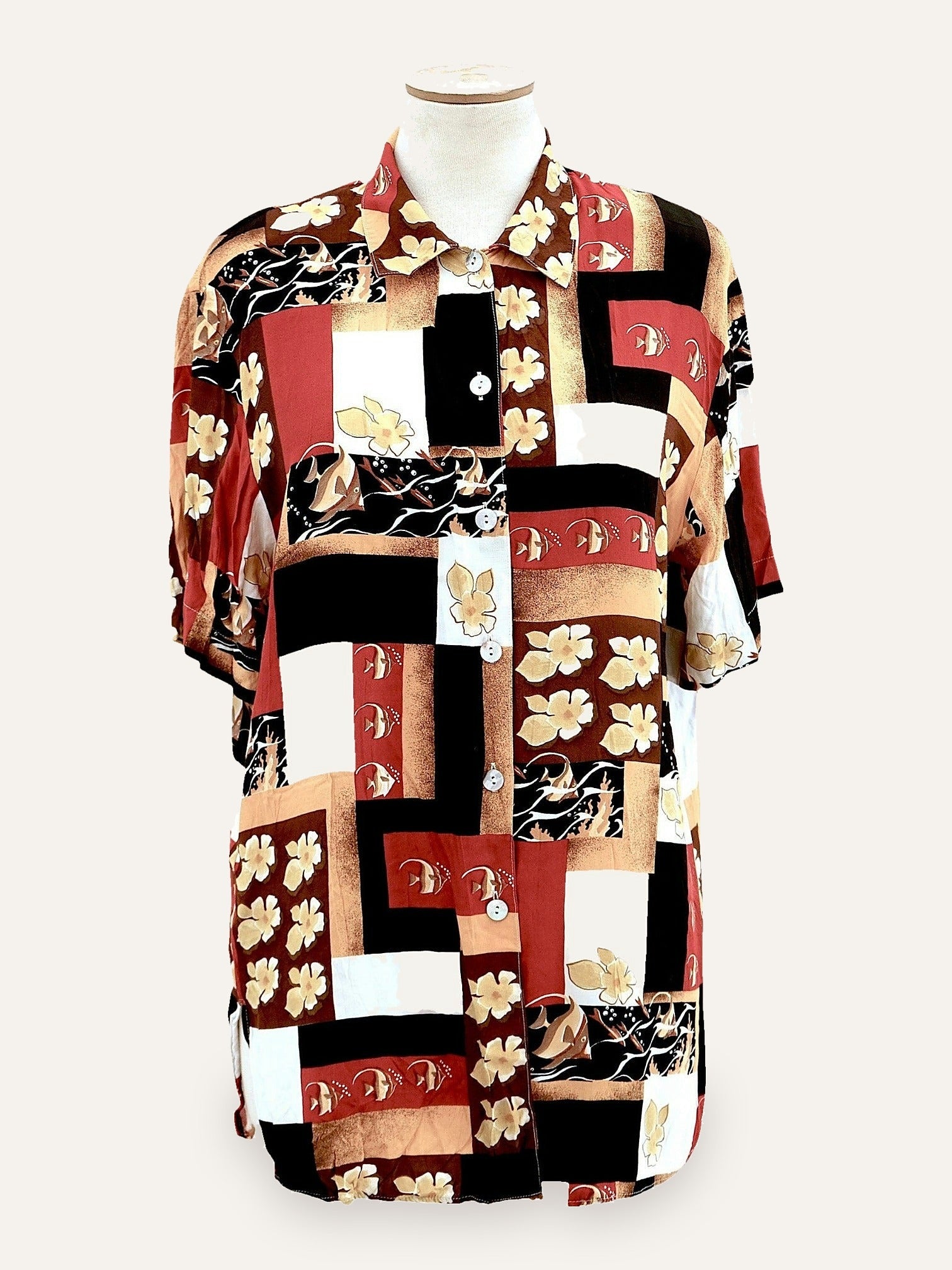 Abstract Short Sleeve Summer Shirt