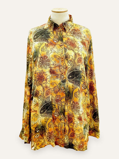 Baroque Pattern Long Sleeve Blouse