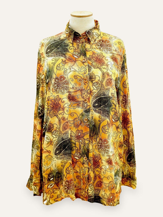 Baroque Pattern Long Sleeve Blouse