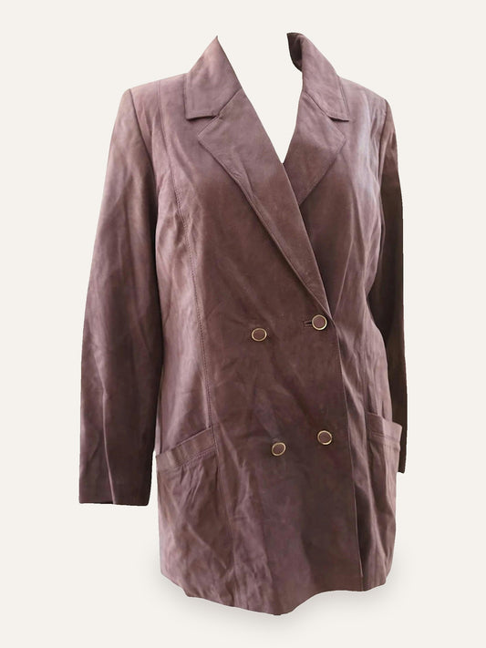 Double Breasted Suede Leather Jacket