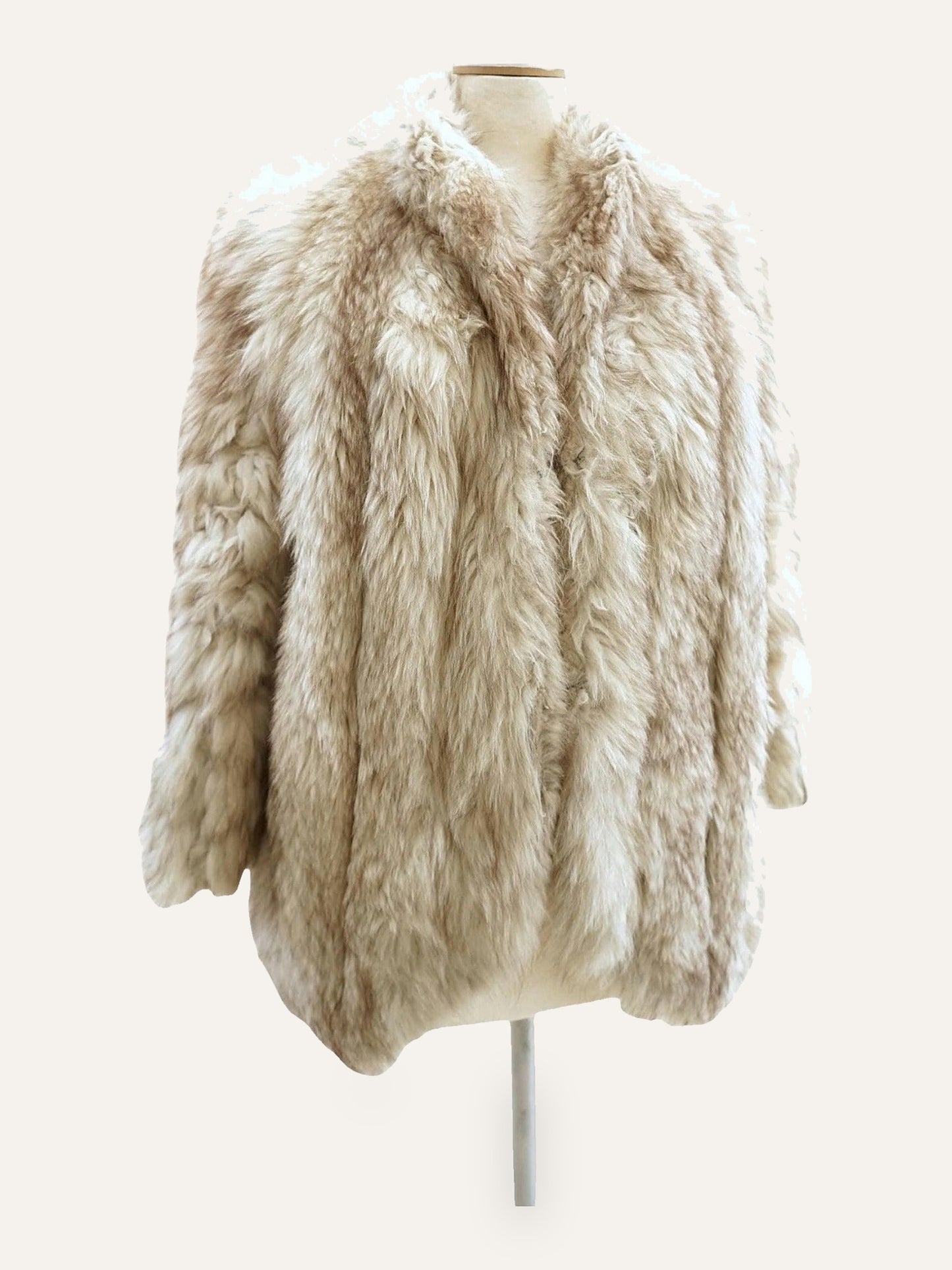 Ivory White Real Fur Coat