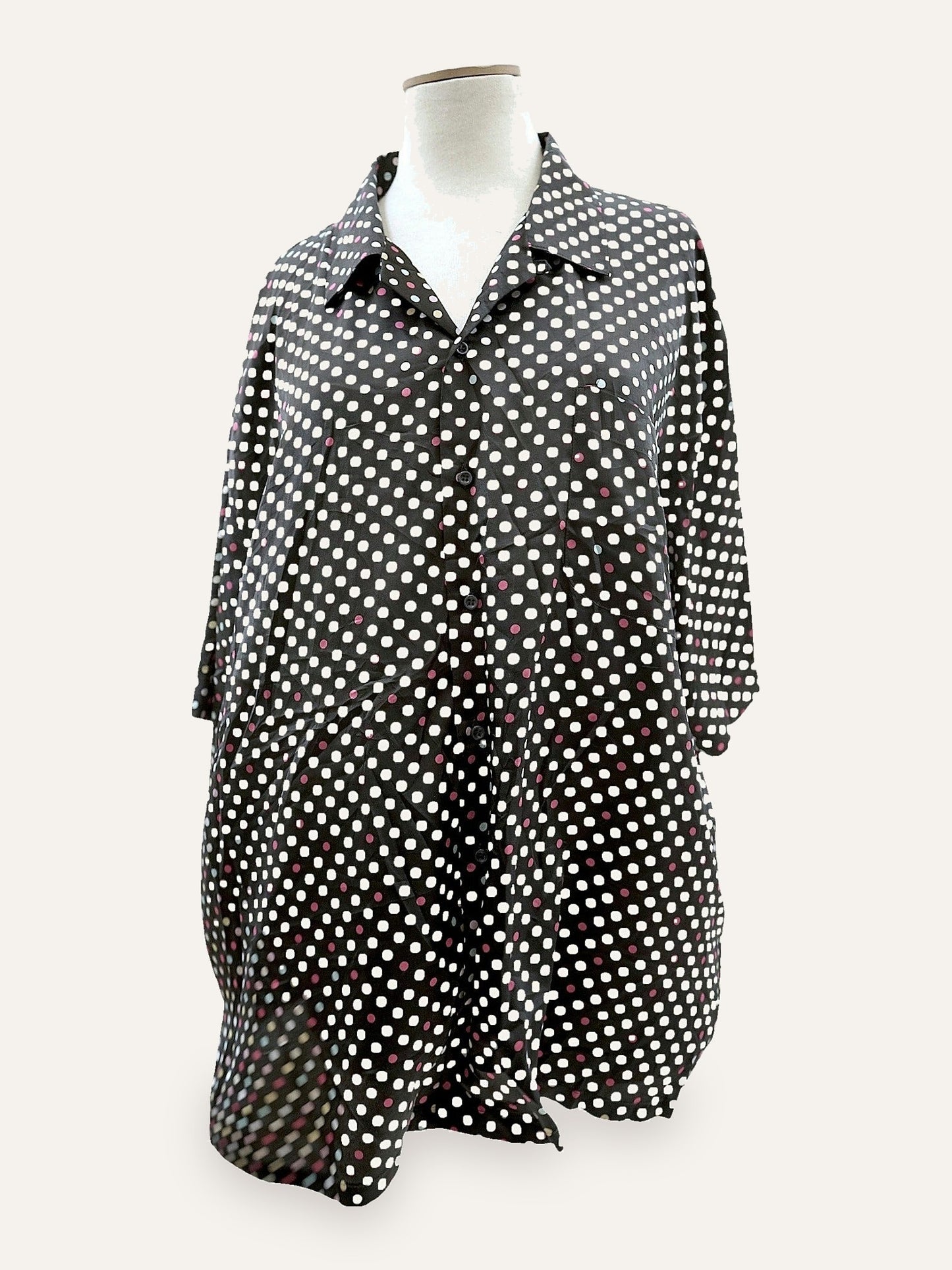 Vintage Satin Polka Dot Shirt