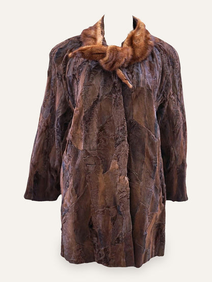 Vintage Real Fur Wrap Neck Coat