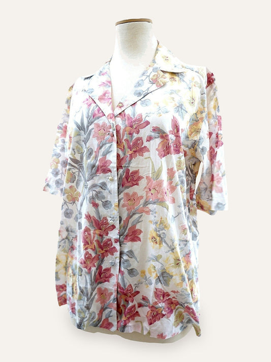 Italian Cotton Floral Blouse