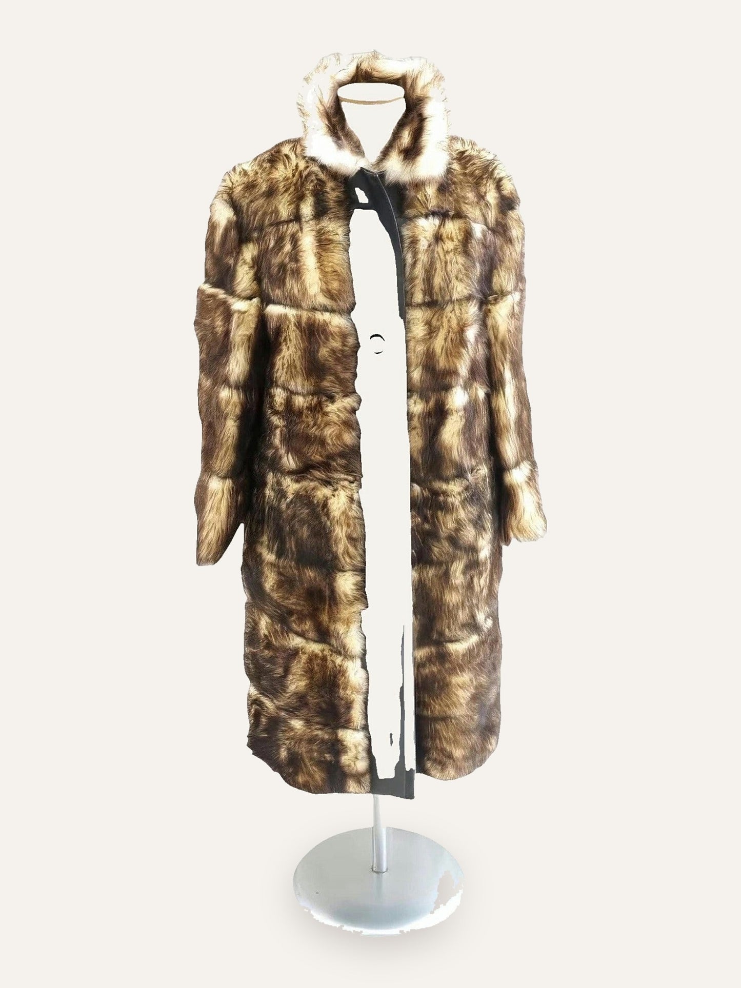 Artisan Patchwork Fur Placket Coat