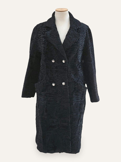 Swakara Fur Double Breasted Coat