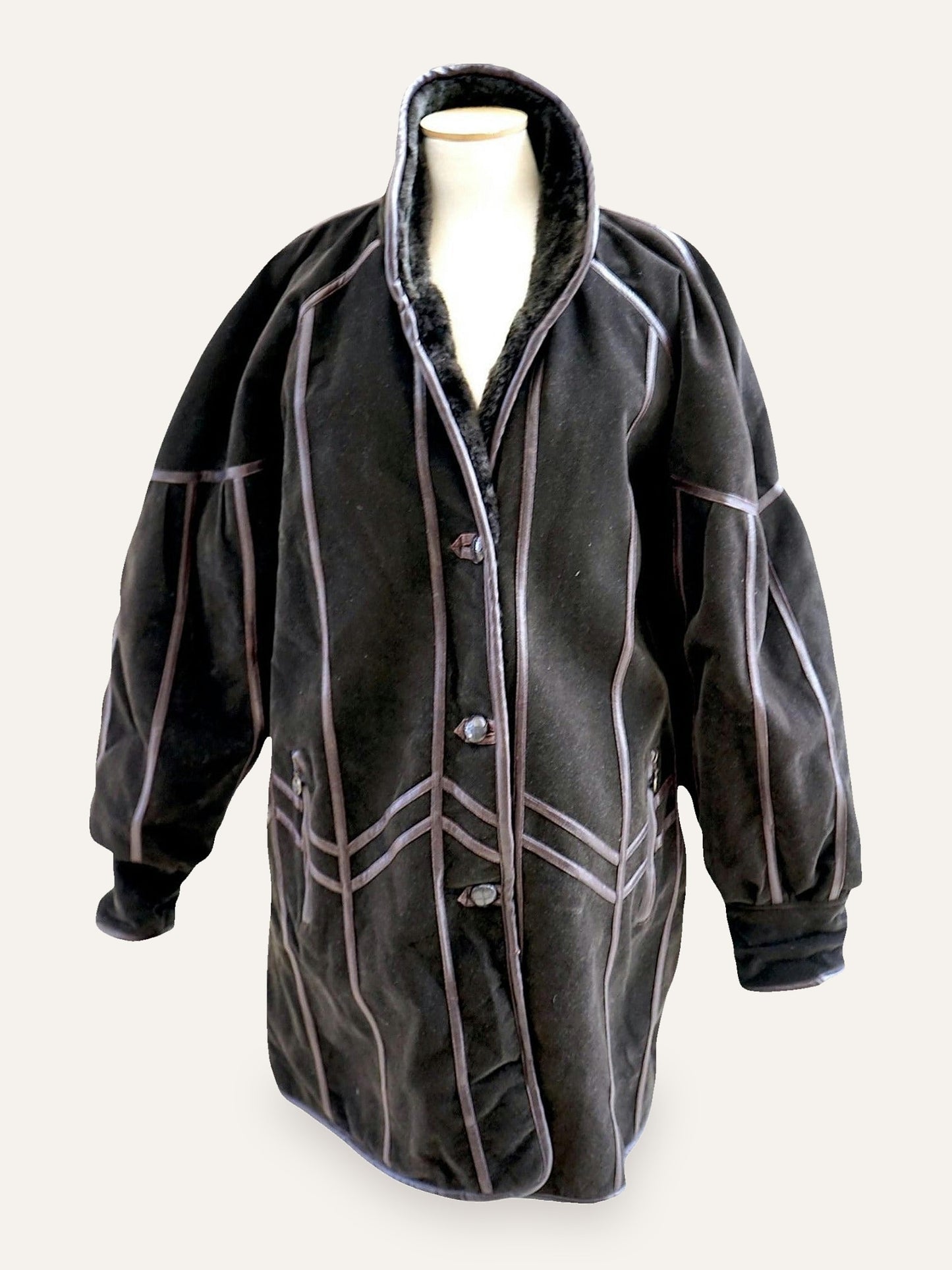 Velvet Faux Shearling Coat