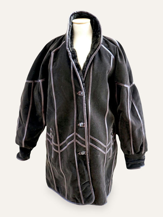 Velvet Faux Shearling Coat