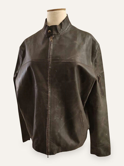 Raw Leather Biker Jacket