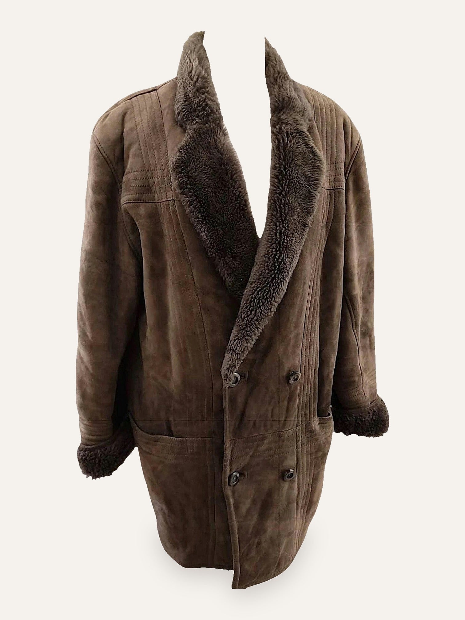 Real Leather Sheepskin Shearling Coat