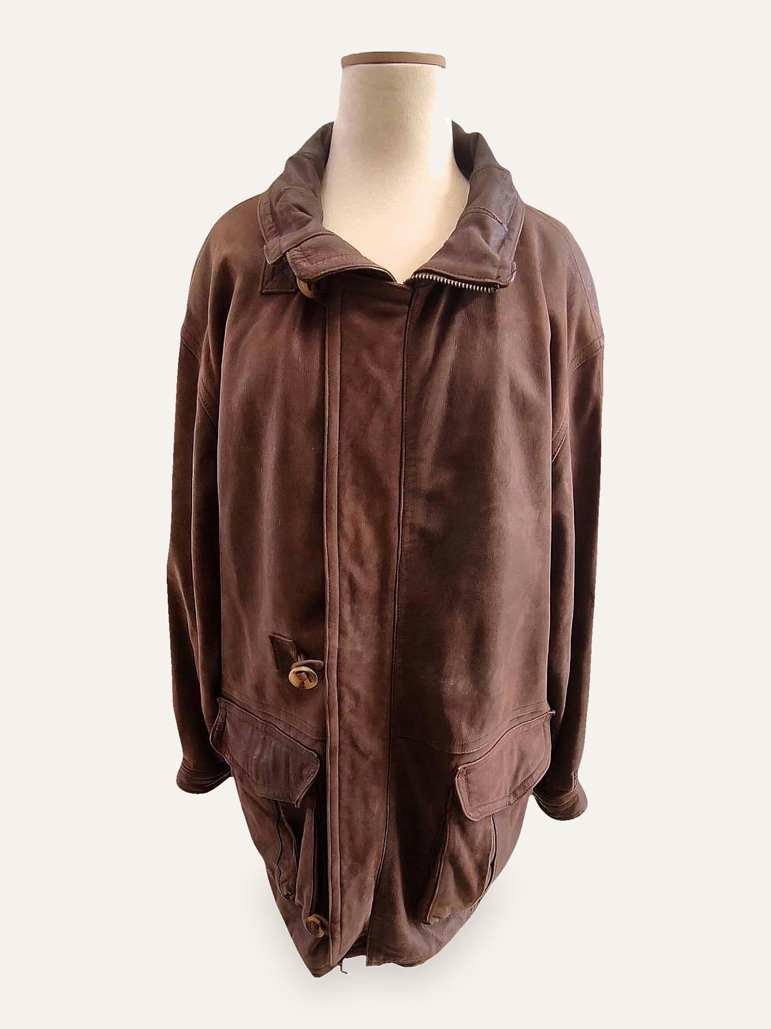 Peter Hahn Oversized Leather Coat