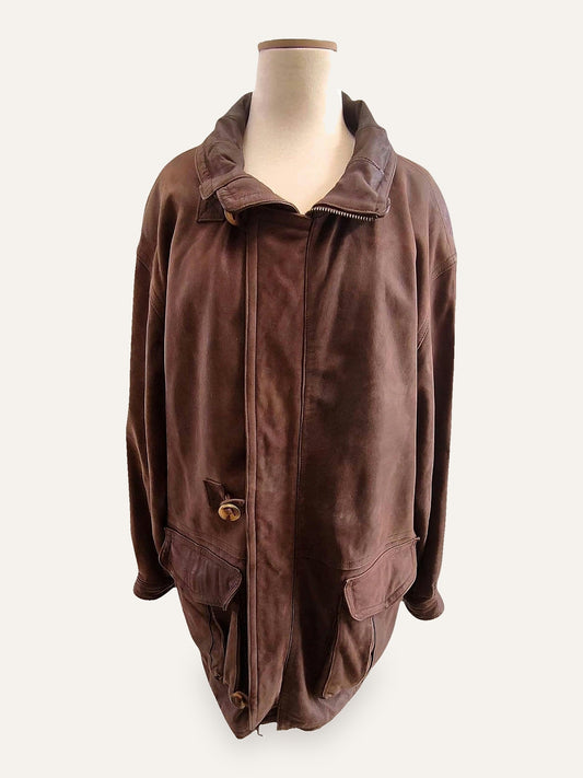 Peter Hahn Oversized Leather Coat