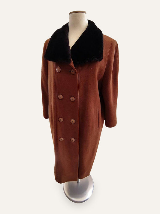Malamis Tailored Terracotta Wool Coat