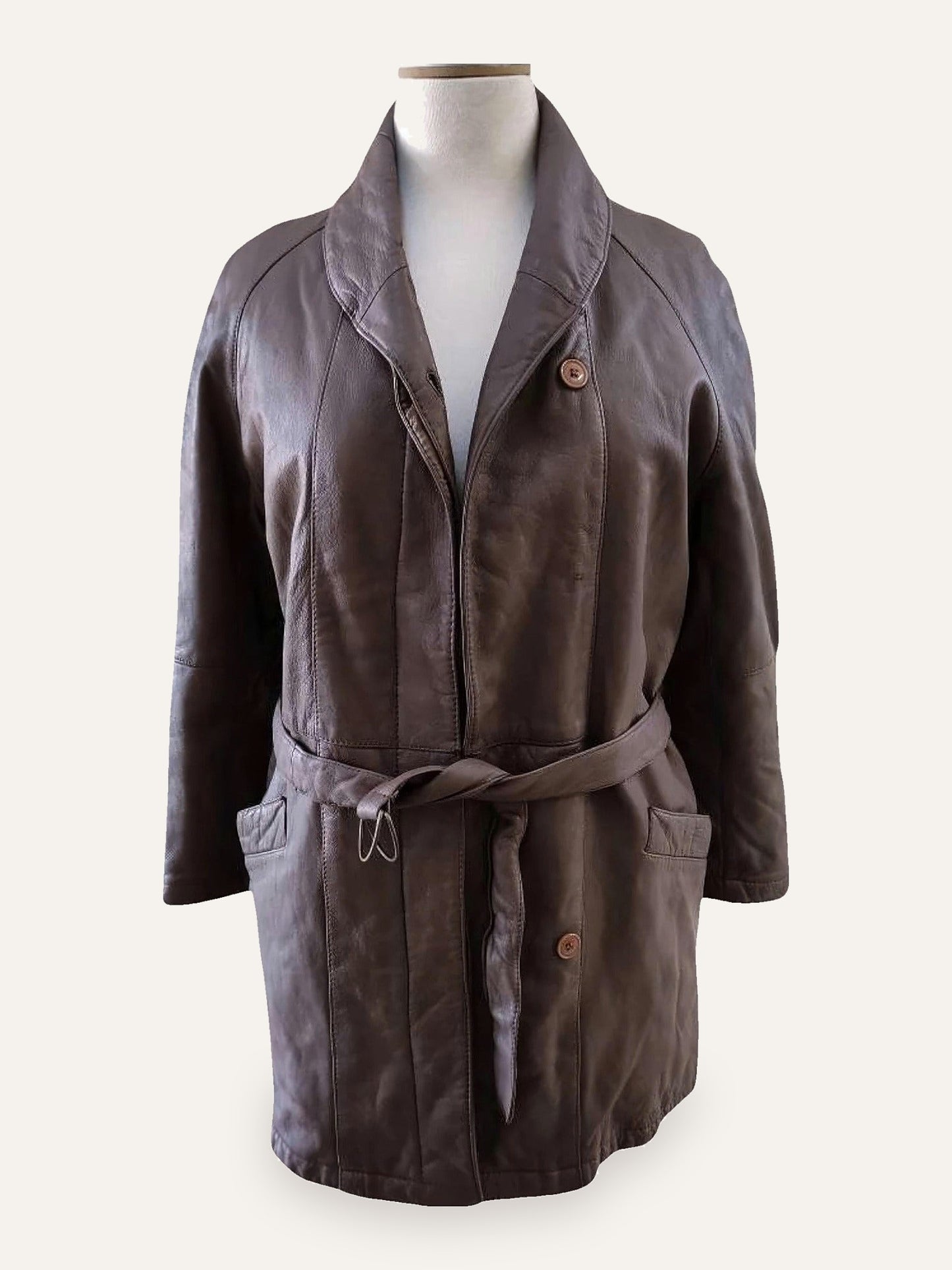 Y2K Wrap Leather Coat
