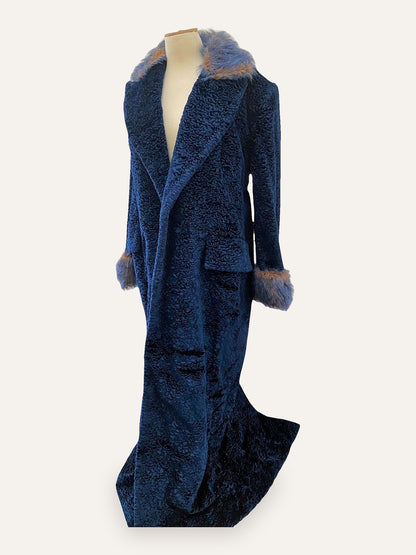Tailor-Made Blue Electric Swakara Fur Coat