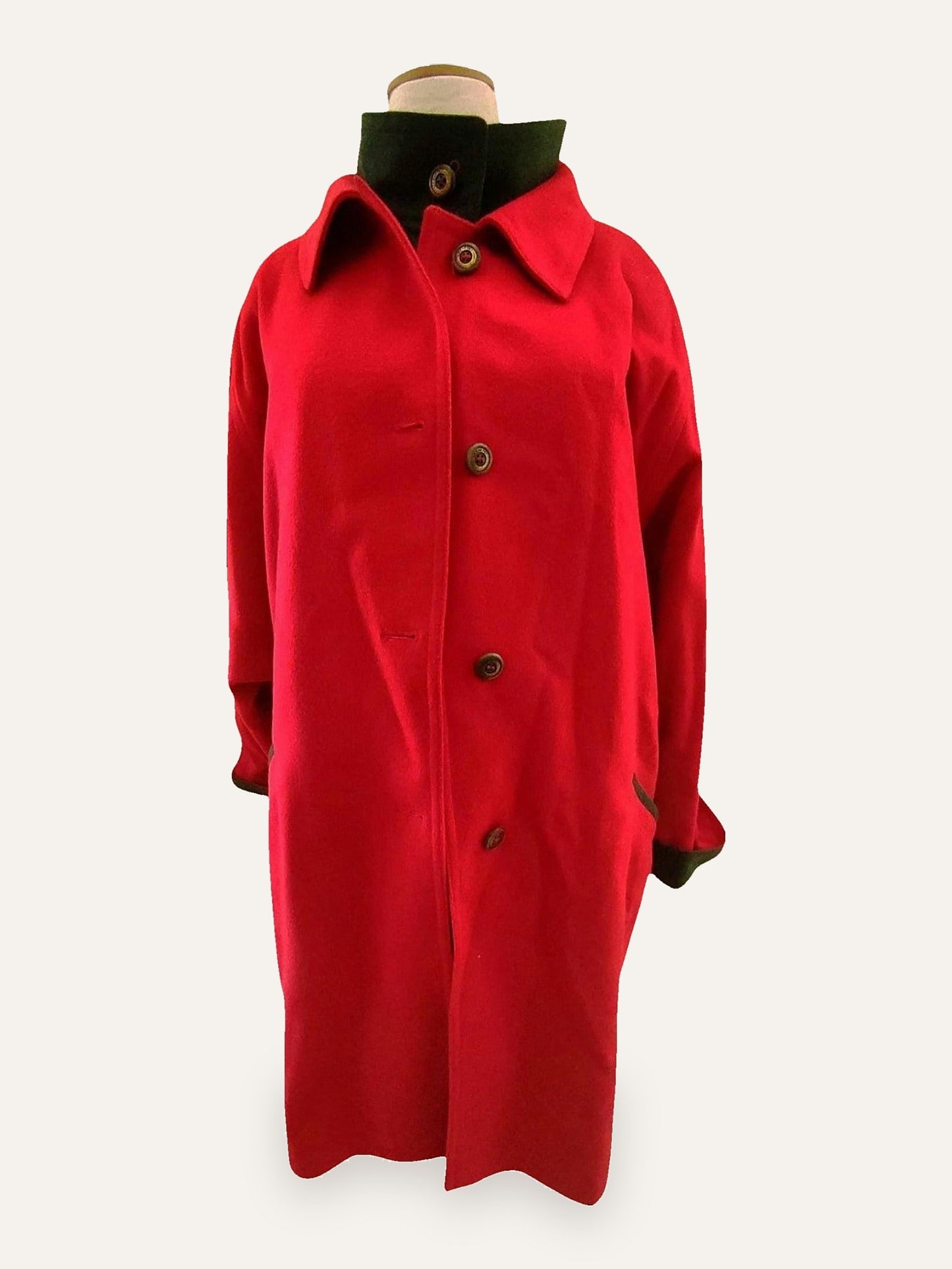 Vintage Loden Wool Long Coat