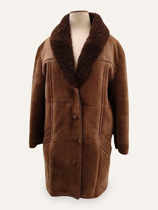 Vintage Chocolate Sheepskin Coat