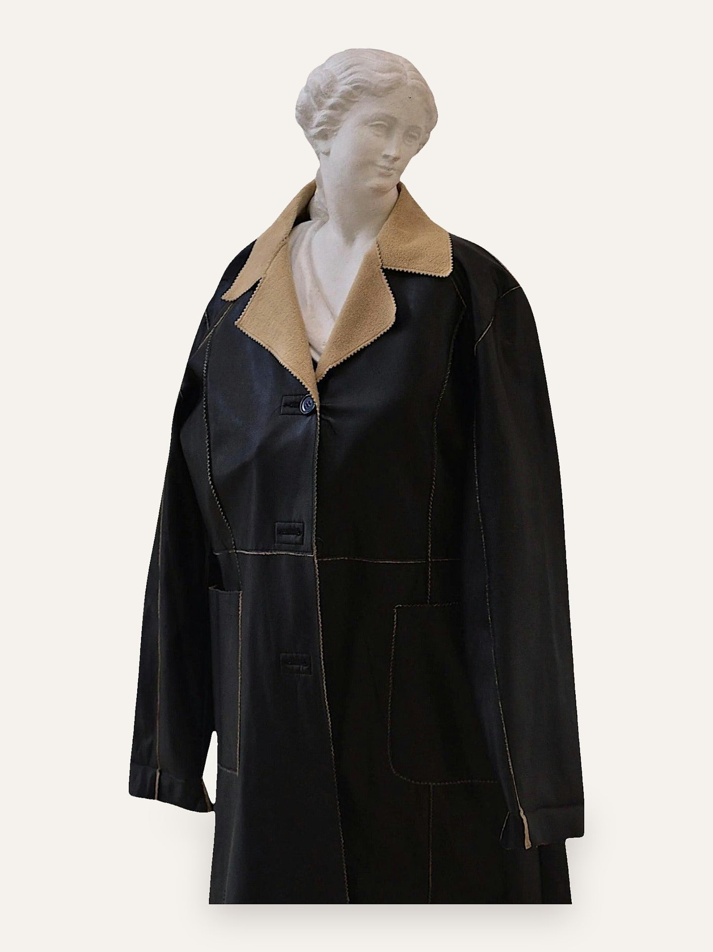 Faux Leather Coat