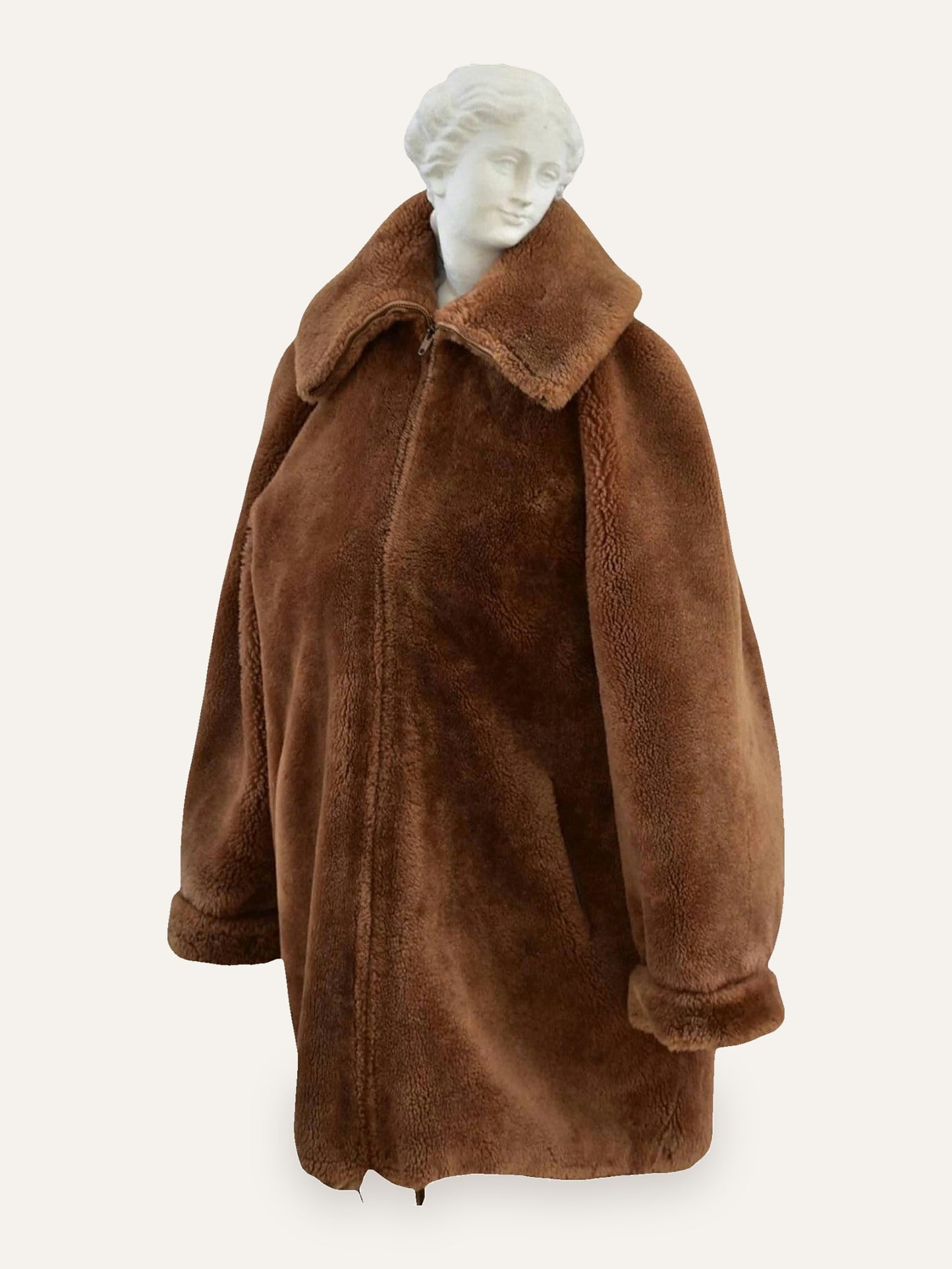 RUFFO Sheep Fur Zip-Up Coat
