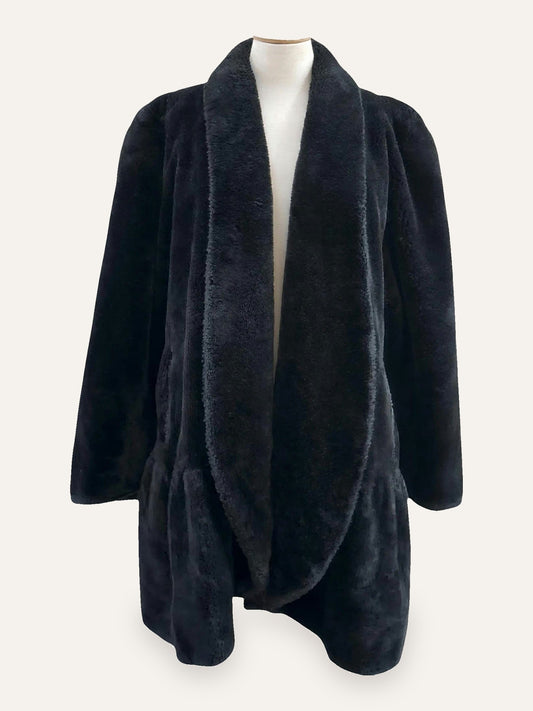 Black Faux Fur Coat