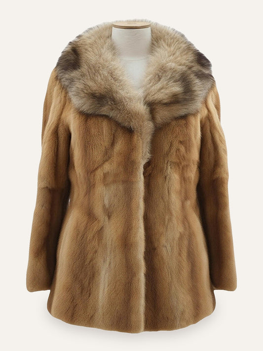 Fox Fur Wide Collar Coat