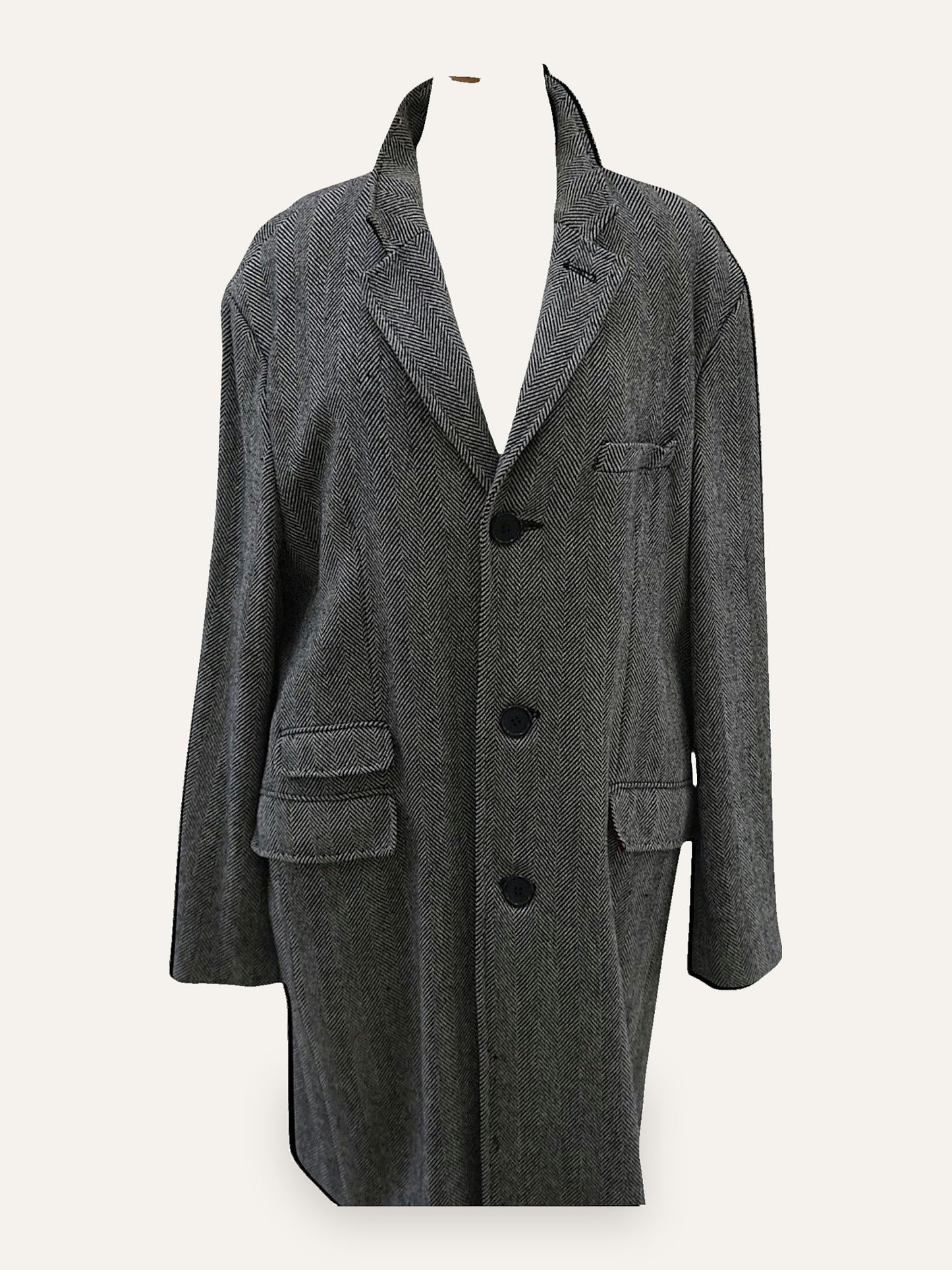 Vintage Wool Herringbone Coat