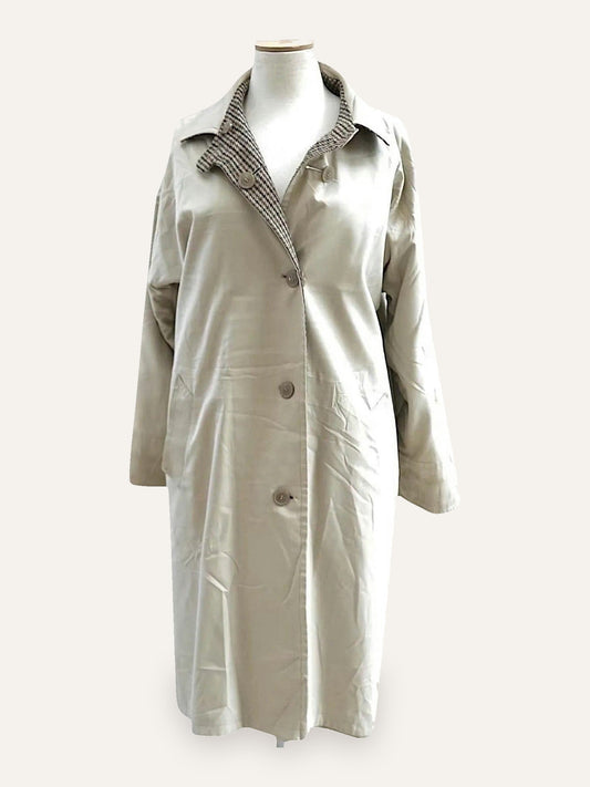 Double-Face Houndstooth Trench Coat
