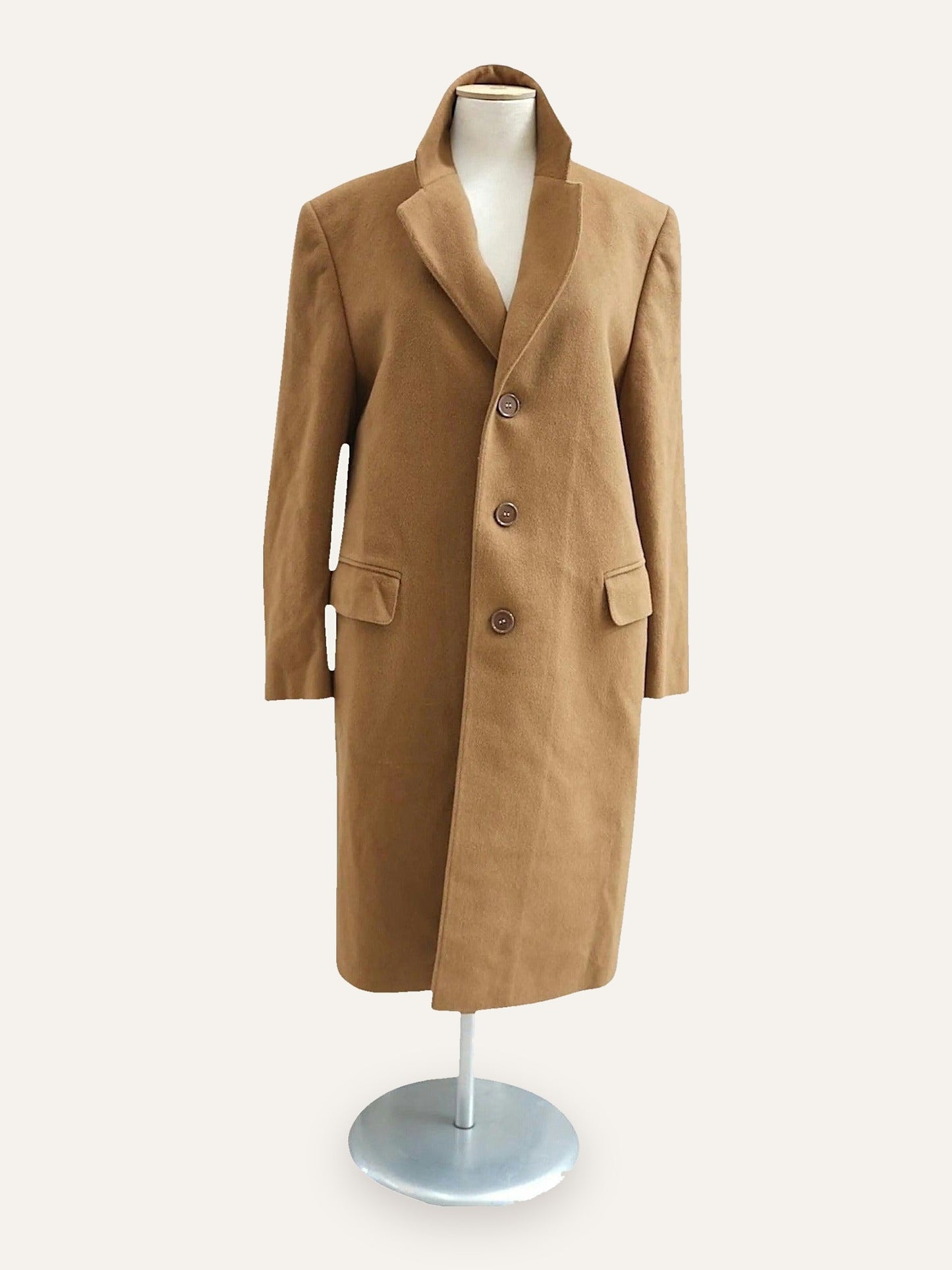 Wool Single-Breasted Tailored Coat