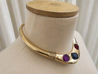 Gold-Tone Jewelled Collar Necklace
