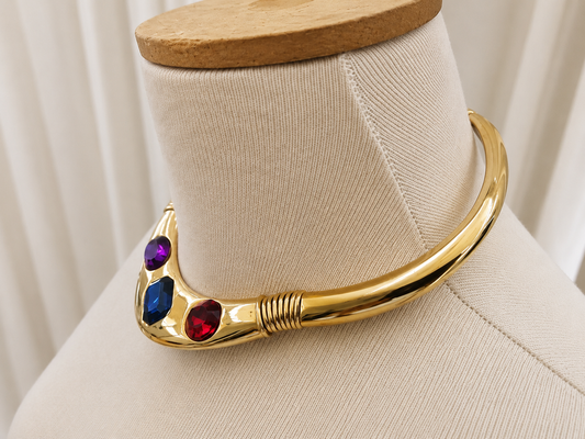 Gold-Tone Jewelled Collar Necklace
